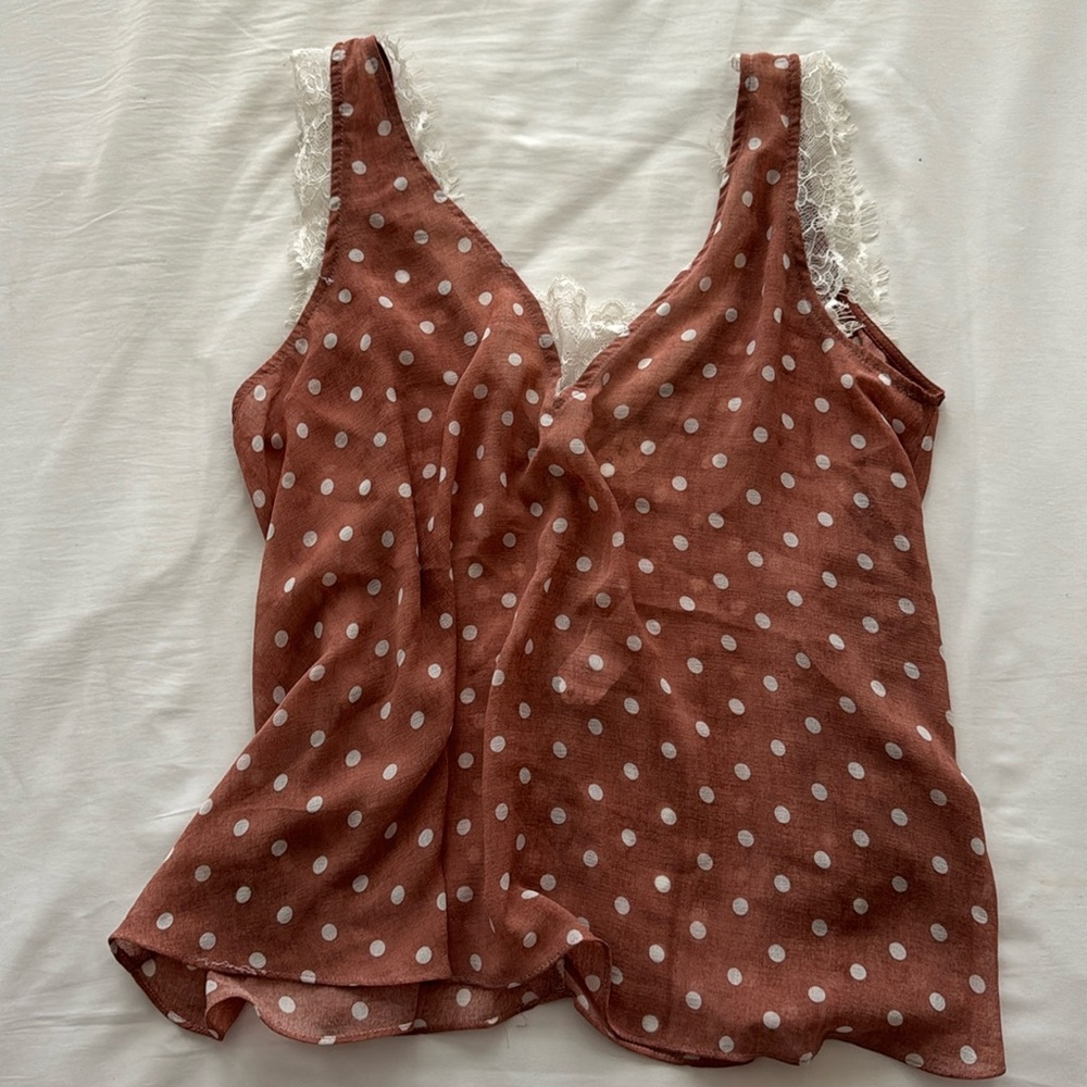 Polka Dot & Lace Top